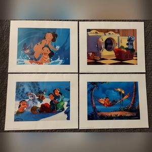Set Of 4 Disney Lithograph Prints "Lilo and Stitch"